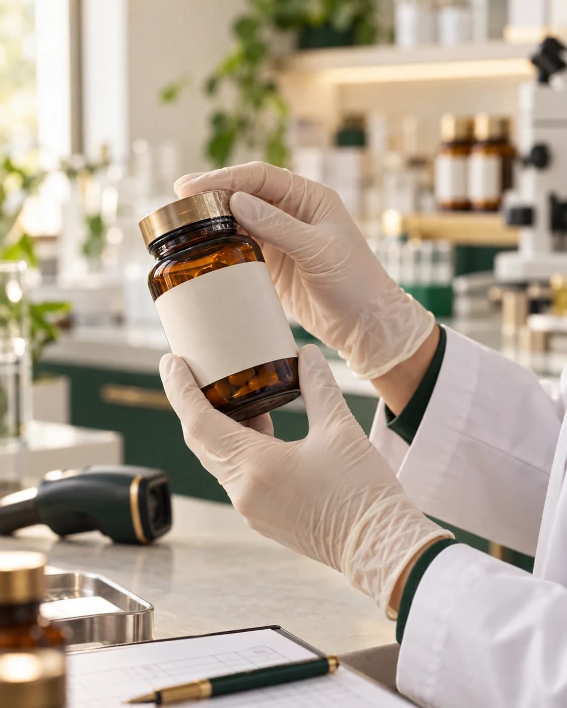 Inspección farmacéutica del sello de seguridad de un suplemento